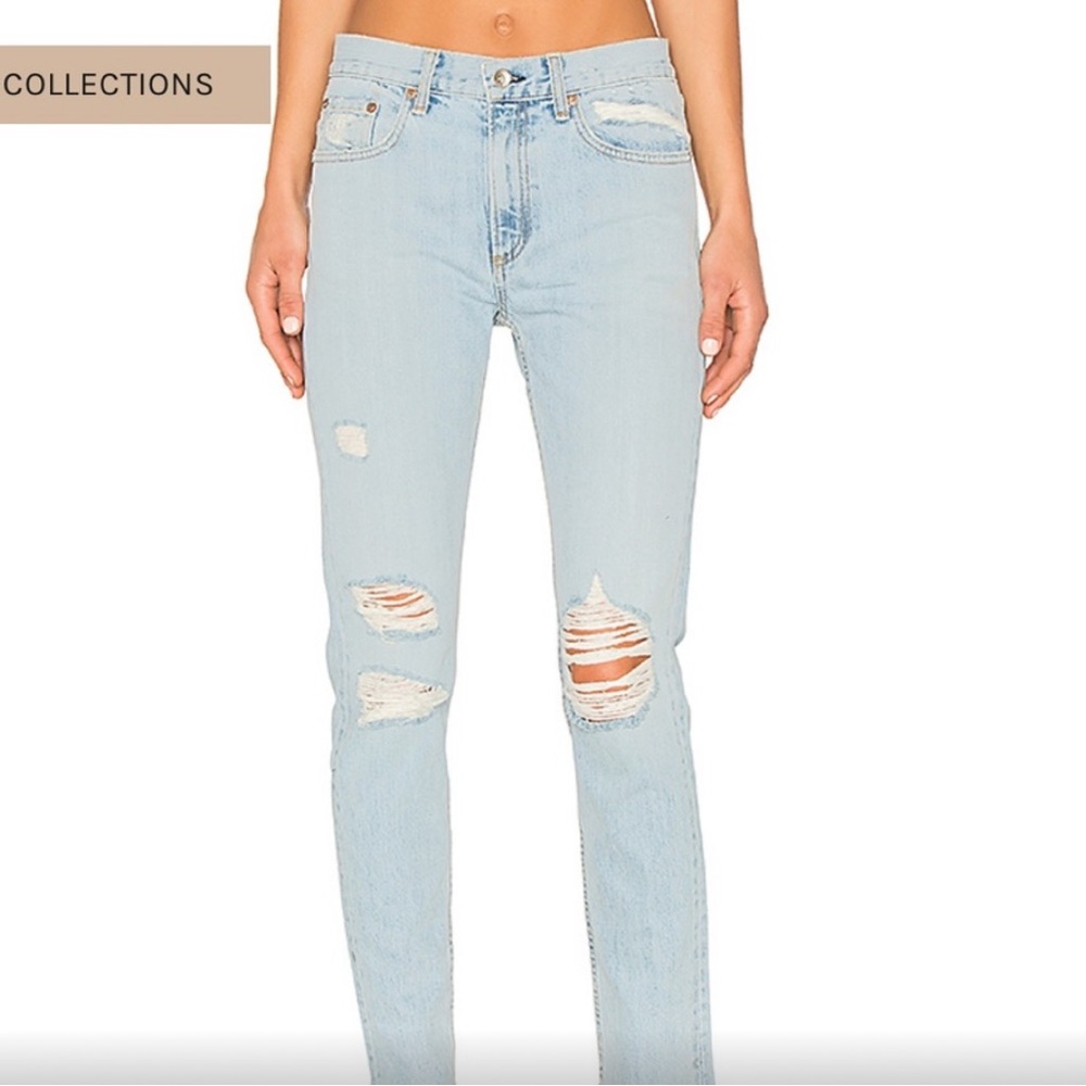 LNWOT - Rag and Bone Marilyn Jean High Rise Union Pool Distressed Ripped size 31